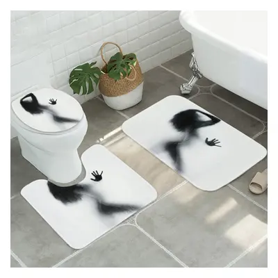 3Pcs/Set Bathroom Rug Mats Female Shadow Anti-slip Carpet Shower Toilet Rug Floor Mat