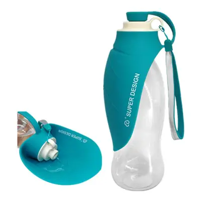 (Green) Dog Water Bottle Expandable Silicone Travel Dog Bottles Bowl For Puppy Cat