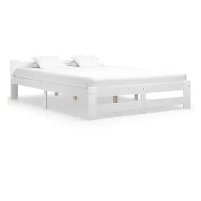 vidaXL Solid Wood Pine Bed Frame White 180x200 cm Bedroom Bed Base Bedstead