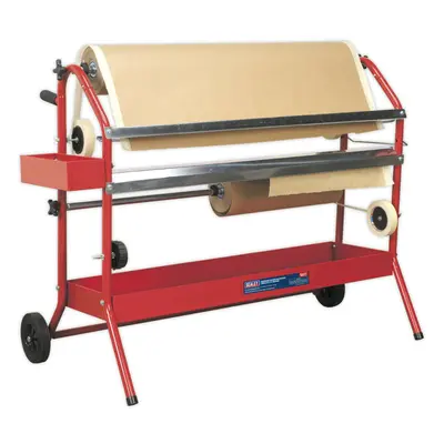 Masking Paper Dispenser Trolley - Holds x 900mm Rolls - Two Storage Trays