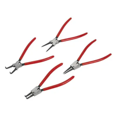 4 Piece 230mm Circlip Pliers Set - Internal / External - Spring Loaded Jaws