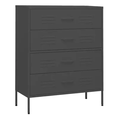 vidaXL Chest of Drawers Anthracite Steel Living Room Sideboard Storage Cabinet