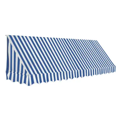 vidaXL Bistro Awning 350x120cm Blue and White Outdoor Canopy Sun Shade Shelter