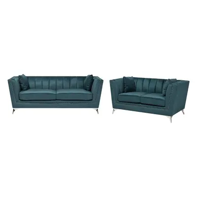 Velvet Sofa Set Teal Blue GAULA