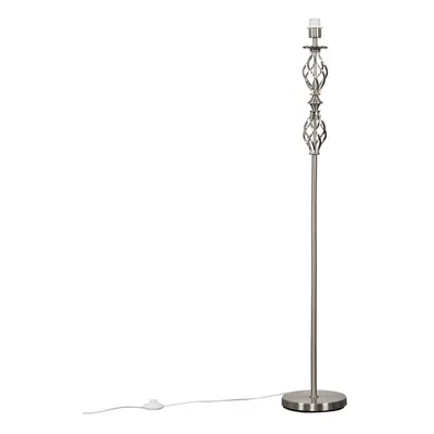 Traditional Style Brushed Chrome Double Twist Floor Lamp Base