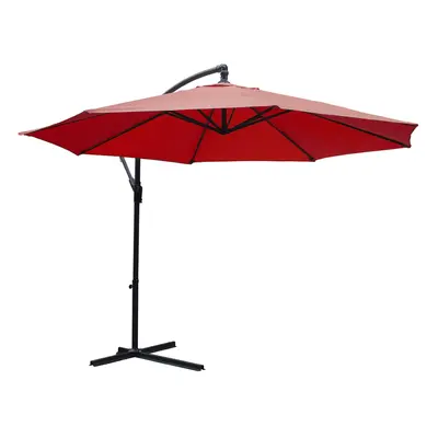 KCT 3.5m Large Burgundy Garden and Patio Cantilever Parasol