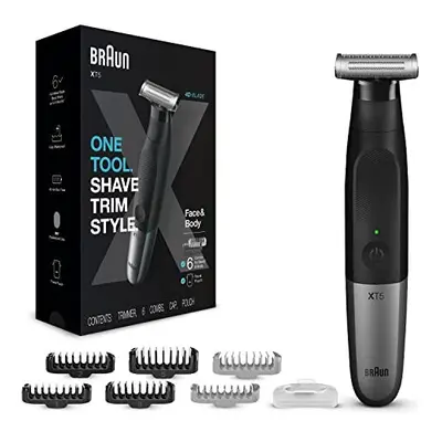 Braun Series XT5 Beard Trimmer, Electric Shaver for Men, Body Groomer for Manscaping With Travel