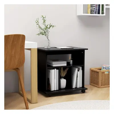 vidaXL Rolling Cabinet Black Chipboard Home Drawer Rolling Office Cabinet