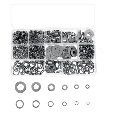 800Pcs M4-M12 Stainless Steel Self-Tapping Screw Washer Pad Handware Assortment