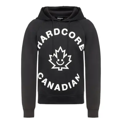 Dsquared2 Hardcore Canadian Maple Leaf Logo Black Hoodie