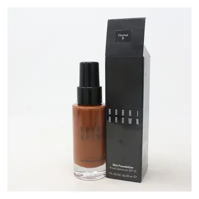 (9 Chestnut) Bobbi Brown Skin Foundation Spf 1.0oz/30ml New