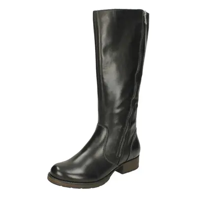 (UK 4, Black) Ladies Rieker Trendy Riding Style Long Boots Z9581