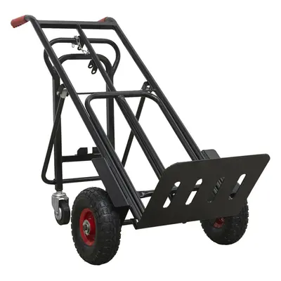 300kg Heavy Duty in Sack Truck & Solid PU Tyres - 45Ã Support Trolley Legs