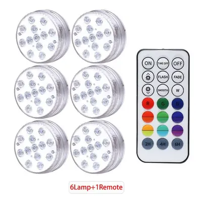 (1 Controller Lamp) Underwater Light IP68 Waterproof Swimming Pool RF Remote Control Submersible