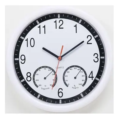 10'' Inch Silent Modern Wall Clock With Thermometer & Hygrometer For Living Home Kitchen Office