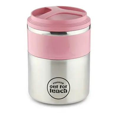 Pioneer Vacuum Lunch Box Pink Lid With Double Compartment