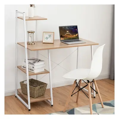 Computer Desk w/Storage Shelves Wide Tabletop Sturdy X-Shape Frame