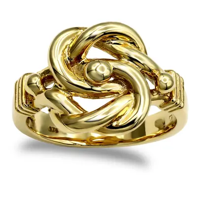 (V) Jewelco London Men's Solid 9ct Yellow Gold Double Knot Ring