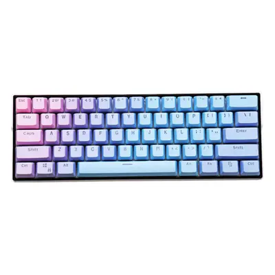 (Purple) Keys Rainbow Color Keycap Set OEM Profile PBT Sublimation Transparent Keycaps for Mecha