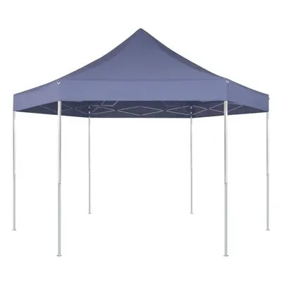 vidaXL Hexagonal Pop-Up Foldable Marquee Dark Blue 3.6x3.1m Gazebo Canopy