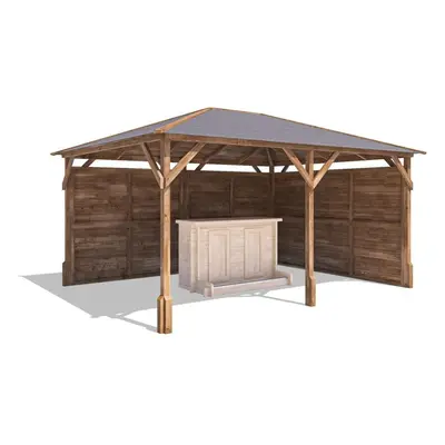 Dunster House Garden Bar Gazebo W4m x D3m Utopia with Log Bar