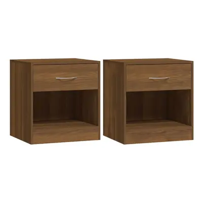 (Brown oak) vidaXL 2x Bedside Cabinets with Drawer Nightstand Bedroom Table Multi Colours