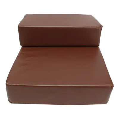 (Coffee) Pet Steps Stairs Ramp Ladder Leather Cover Folding Sofa Bed