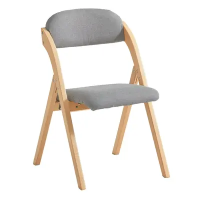 SoBuy FST92-N, Wooden Padded Folding Chair Dining Chair Office Chair, Light Grey