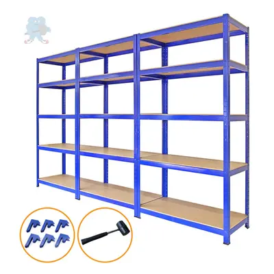 3x Metal Racking 5-Tier Heavy Duty Shelves Garage Warehouse Shed Storage