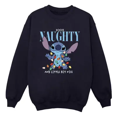 (4XL, Navy Blue) Disney Womens/Ladies Lilo & Stitch Naughty & Nice Sweatshirt