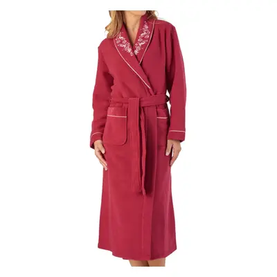 (Raspberry, Small - UK 10/12) Slenderella Womens Shawl Collar Boucle Fleece Dressing Gown