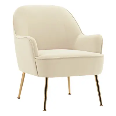 (Beige) Modern Upholstered Armchair Dining Chair