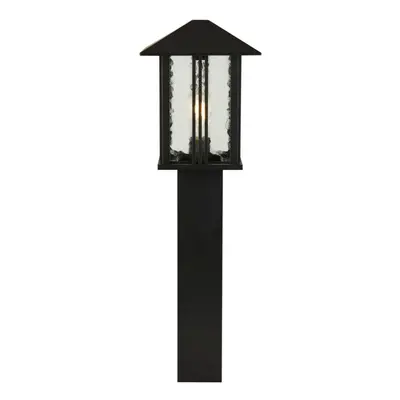 Searchlight Venice Light Outdoor Post (740mm Height) - Black With Water Glass