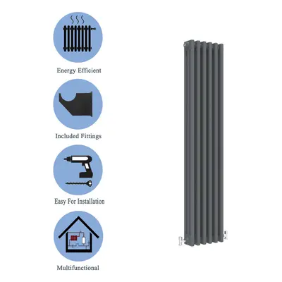 (Anthracite , 1500*290mm) Cast Iron Style Radiators