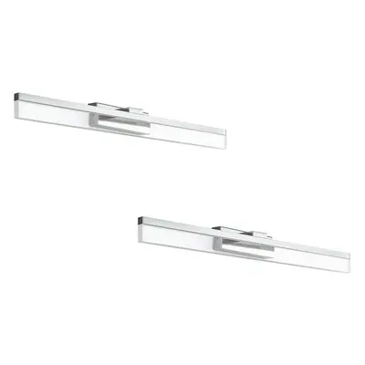 2 PACK Wall Light IP44 Bathroom Colour Chrome Shade Clear Plastic LED 10W Incl