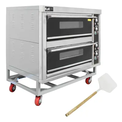 Commercial Pizza Baking Oven Large Twin Deck Single Phase Electric 12x10in 6.6kW