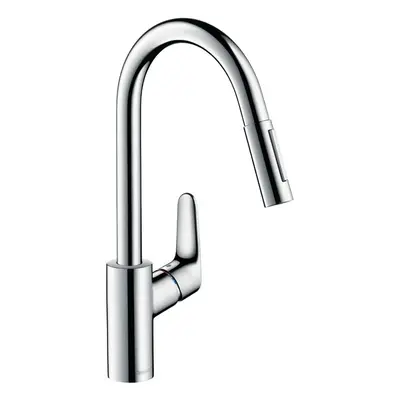 hansgrohe Focus kitchen tap, pull out spray and 150Â° swivel range, chrome