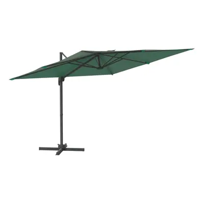 vidaXL LED Cantilever Umbrella Green 400x300 cm Patio Beach Parasol Sunshade