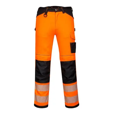 Portwest PW340OBR32 - sz PW3 Hi-Vis Work Trousers - Orange/Black