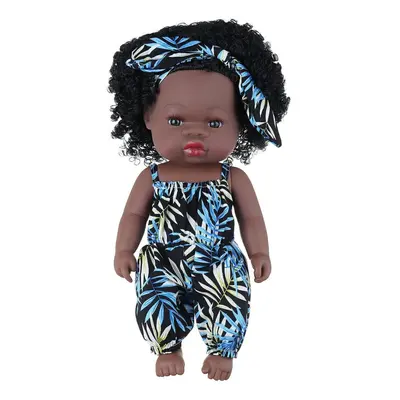 () Black Baby Dolls Soft Silicone Vinyl Play Toy Infant Reborn Handmade Doll Lifelike Newborn Gi