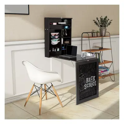 Folding Wall-Mounted Drop-Leaf Table Shelf Multi-Function Chalkboard