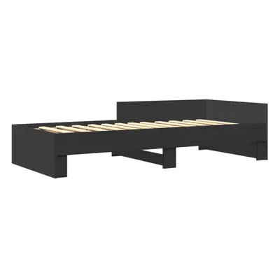 vidaXL Bed Frame Home Bed Base Black 75x190 cm Small Single Engineered Wood