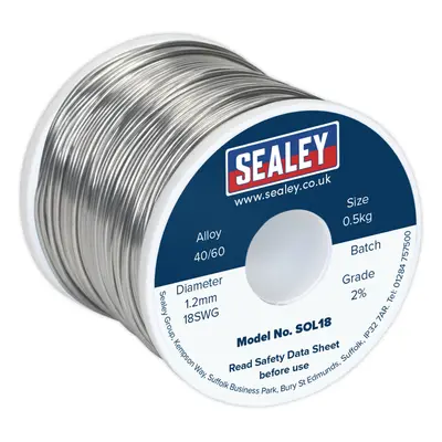 0.5kg Quick Flow Solder Wire Cable Reel Drum - 1.2mm 18SWG - 40/60 Tin/Lead