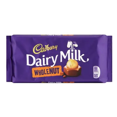 Cadbury Dairy Milk Whole Nut Chocolate Bar, 200g