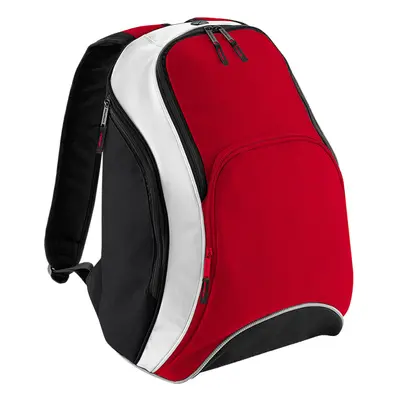 (One Size, Classic Red/Black/White) Bagbase Teamwear Backpack / Rucksack (21 Litres) (Pack of 2)