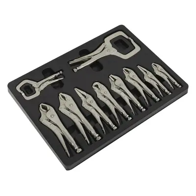 10 Piece Locking Pliers C-Clamp Set - Deep Cut Jaws - Chrome Vanadium Steel