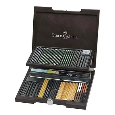 Faber-Castell Pitt Monochrome Wooden Case Accessories Gift Kit