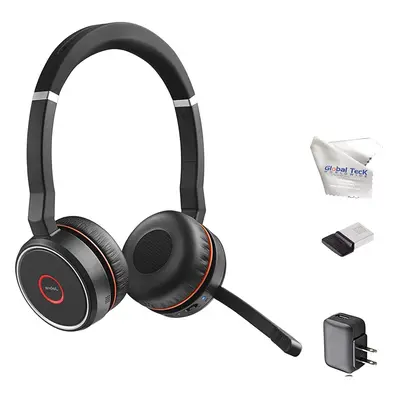 Jabra Evolve Bluetooth Headset Bundle, Wall Charger, USB Dongle