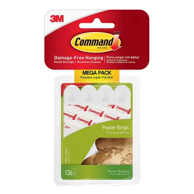 Command Poster Mega-Pack Strips, White, Multi