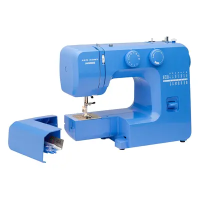 Janome Blue Couture Easy-to-Use Sewing Machine with Interior Metal Frame, Bobbin Diagram, Tutori